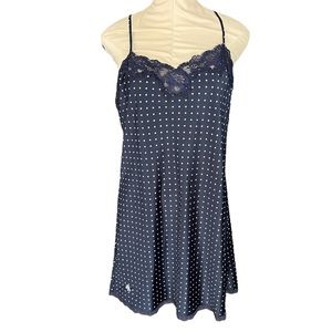 Vintage Y2K Ralph Lauren Navy Blue Satin Slip Dress